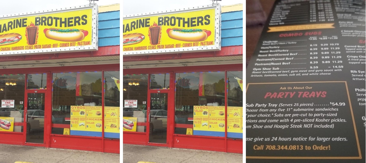 Submarine Brothers Menu